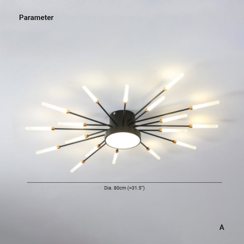 Plafón LED fuegos artificiales Lucela – 80 cm, 18 W