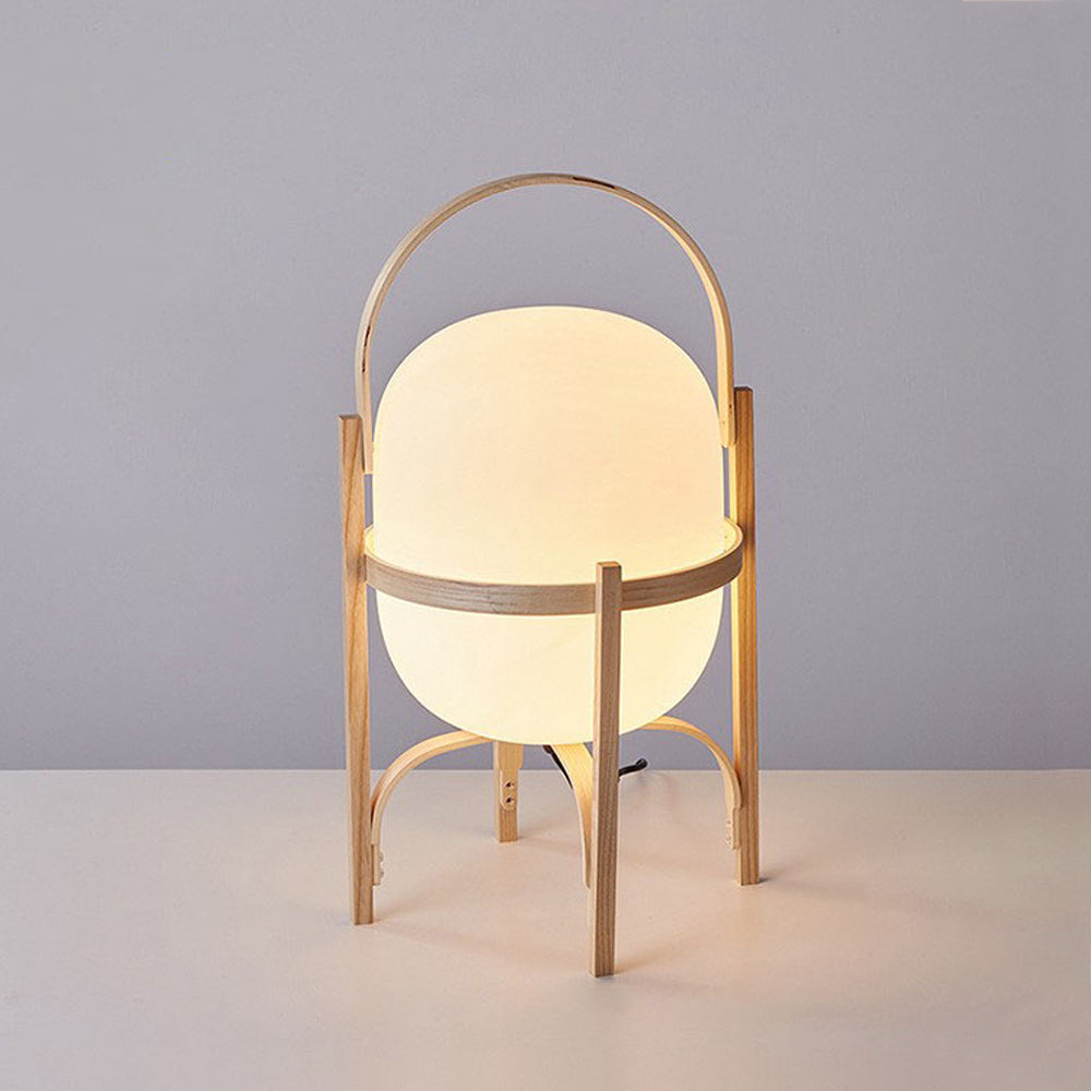 Lámpara de madera con globo de cristal Macesta – vista principal