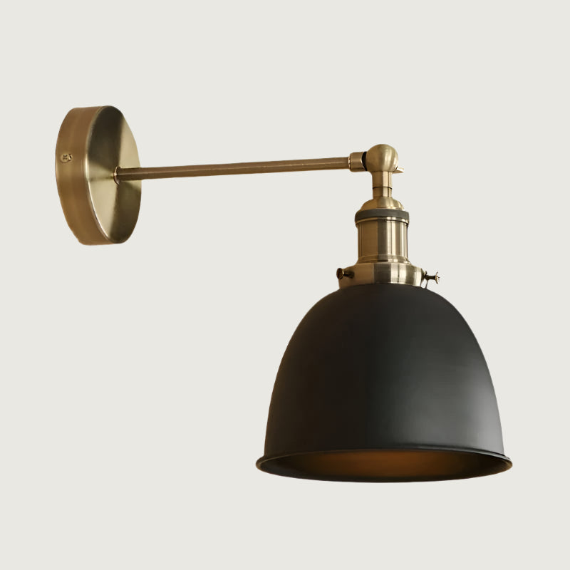 Astroclaro Doma: Aplique de Pared Vintage LED de Metal con Diseño de Domo – Negro/Blanco/Gris