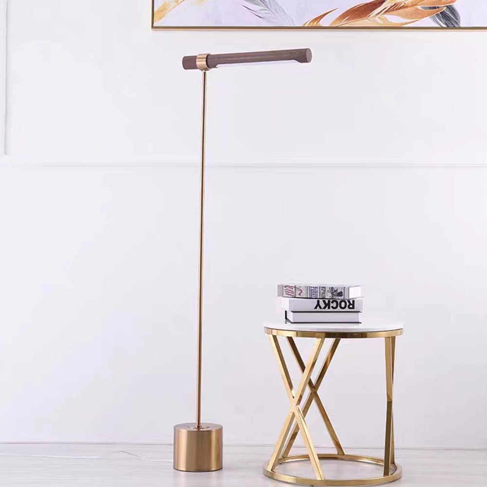 Lámpara de pie LED lineal Varena en un salón minimalista – imagen 3