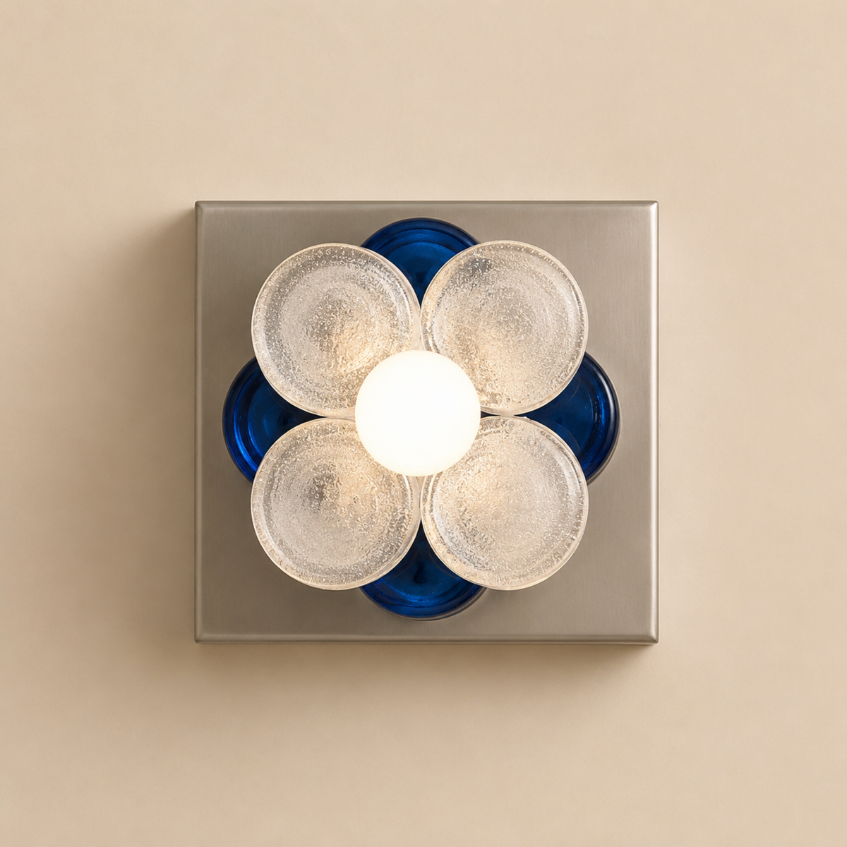 Aplique de pared Uflora flor de cristal – cristal azul
