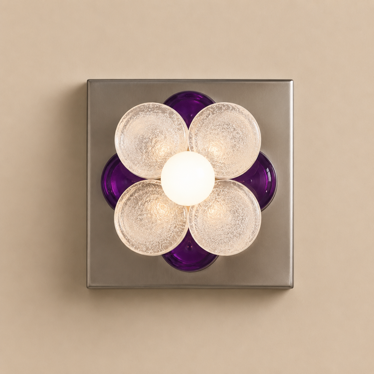 Aplique de pared Uflora flor de cristal – cristal morado