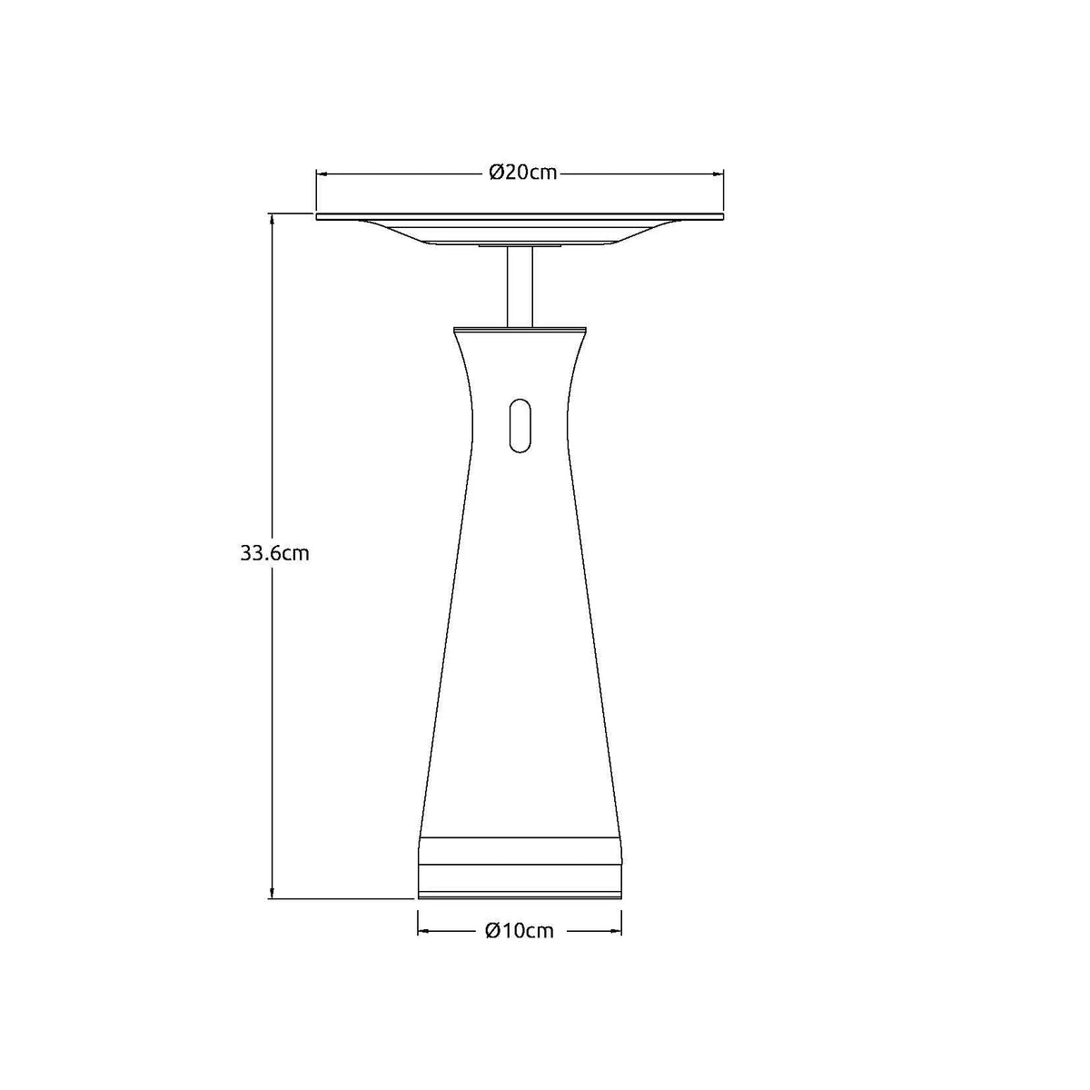 Lámpara de mesa inalámbrica Travela de travertino – plano de medidas