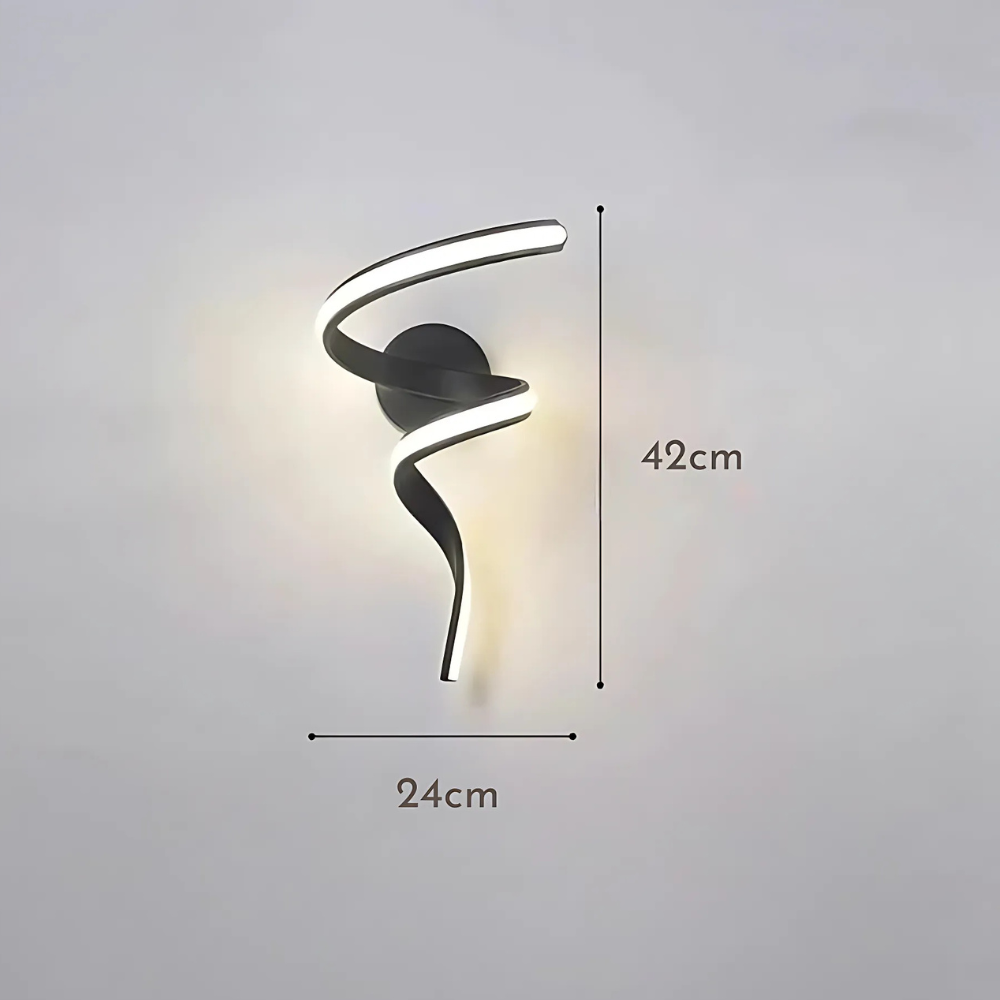 Glayra - Aplique de Pared LED en Forma de Espiral - Lámpara Moderna para Interior y Exterior - Diseño Artístico y Eficiente - Ideal para Dormitorio y Salas
