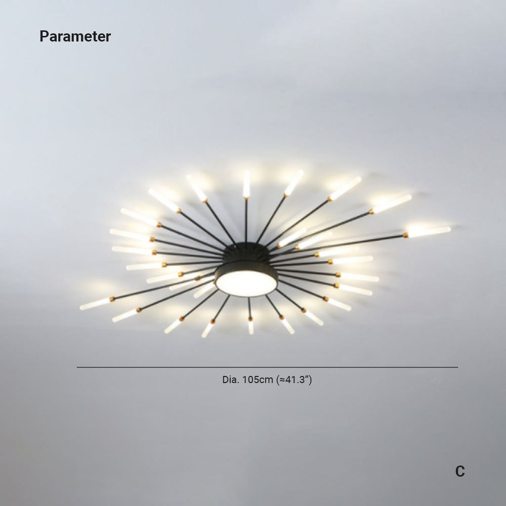 Plafón LED fuegos artificiales Lucela – 105 cm, 28 W