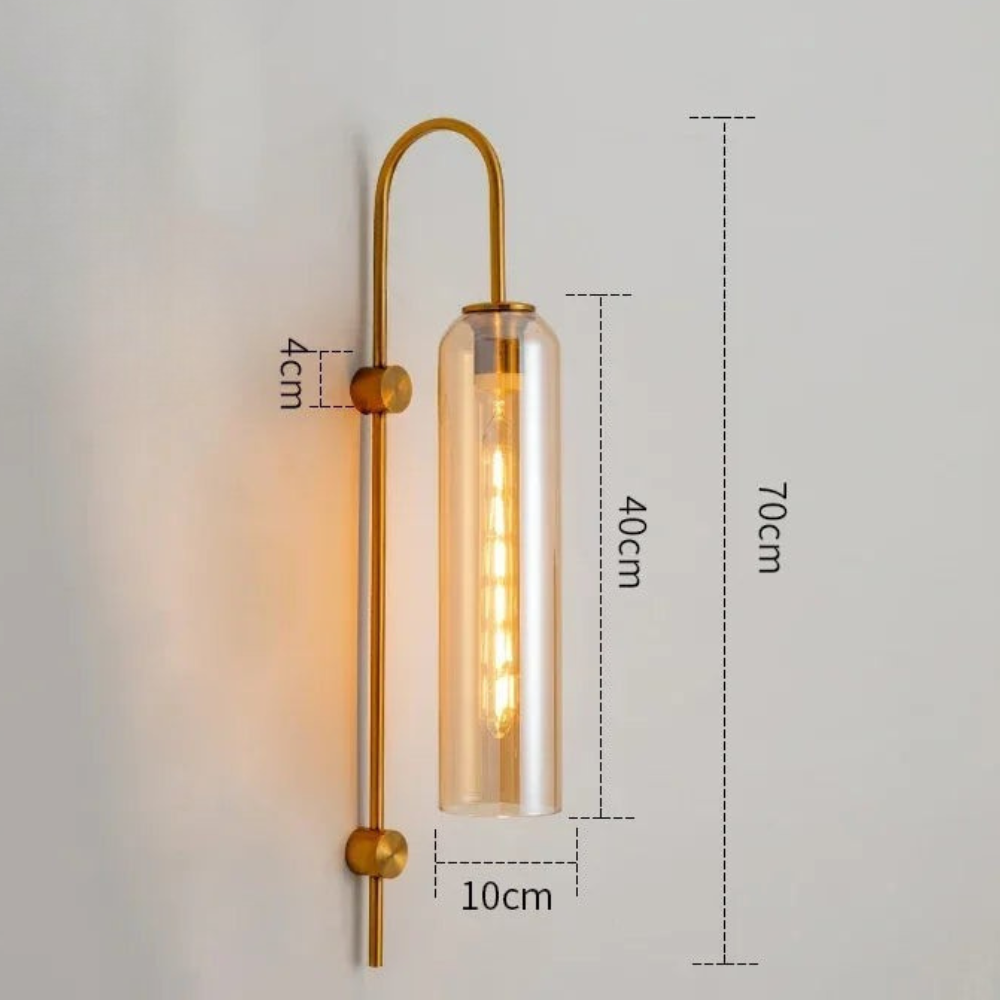 Zaneko - Aplique de Pared de Vidrio Moderno con LED Dimmable para Iluminación Interior