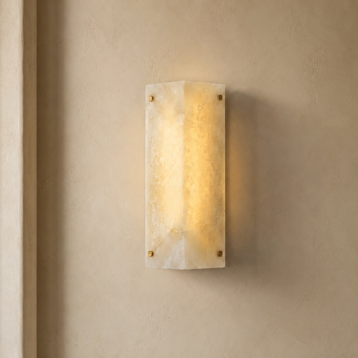 Aplique de pared Yesmira de mármol natural – vista principal