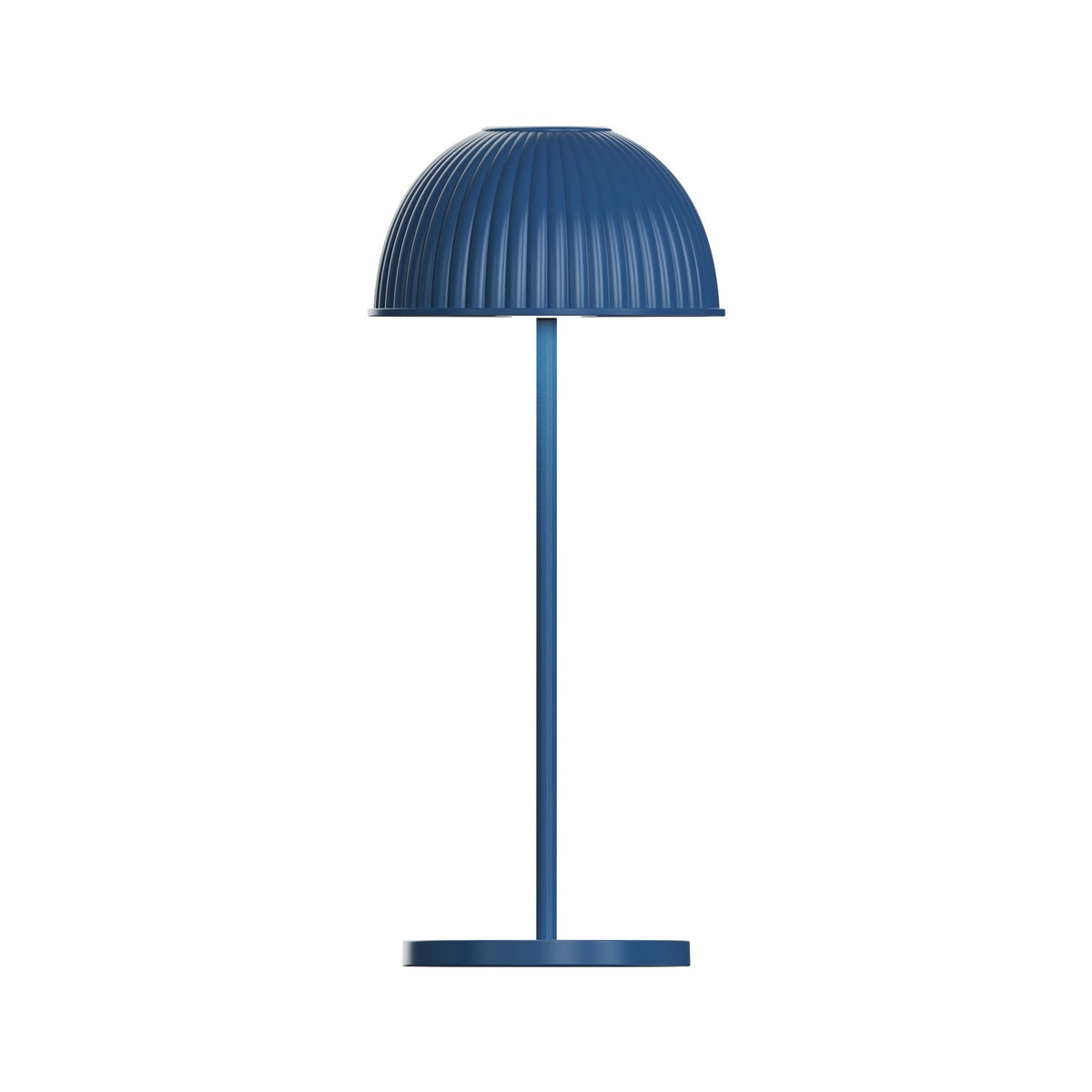 Lámpara de mesa inalámbrica con cúpula acanalada Quelina – azul