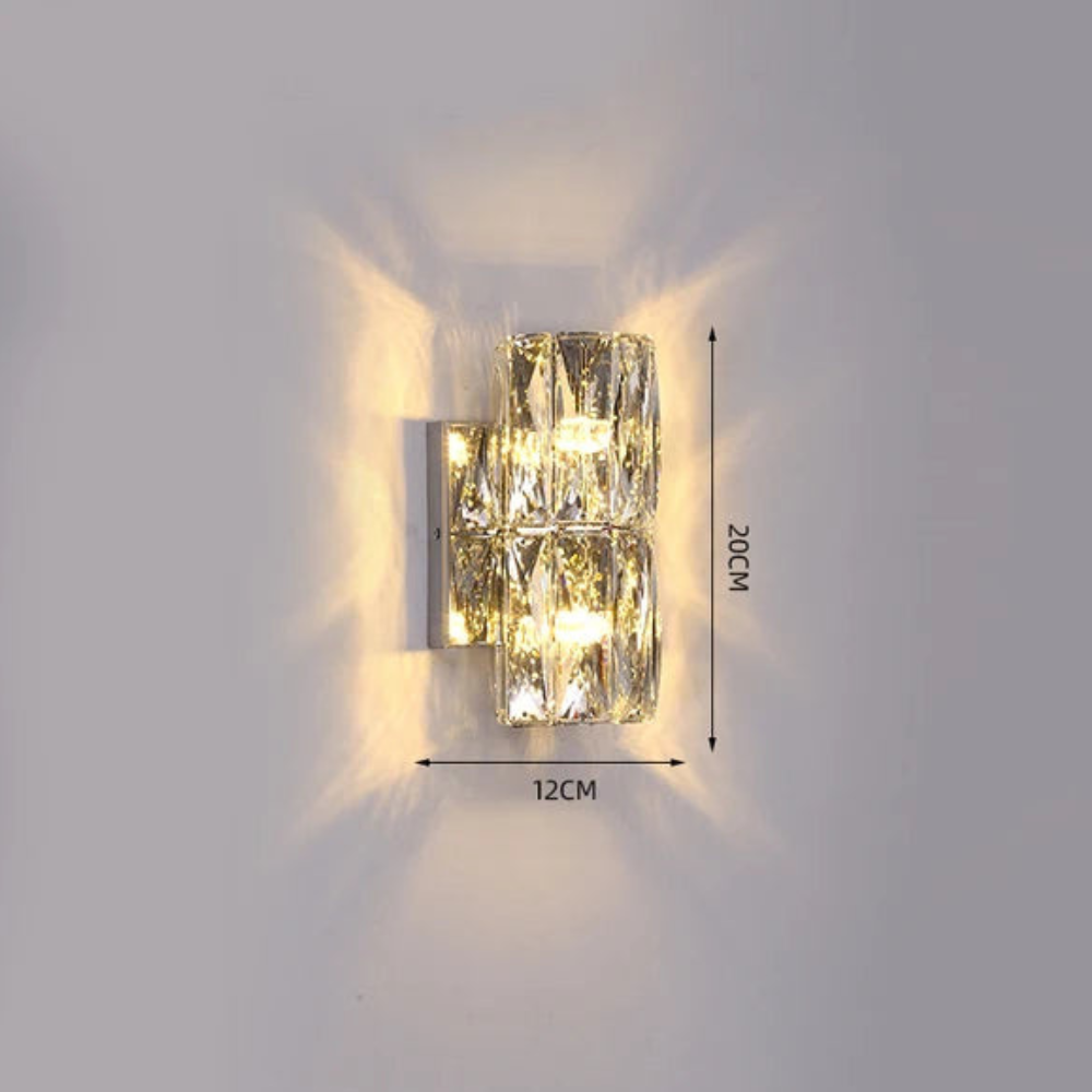 Fyvela - Lámpara de Pared Larga de Cristal para Dormitorio Elegante - Iluminación Suave y Agradable, Diseño Sofisticado