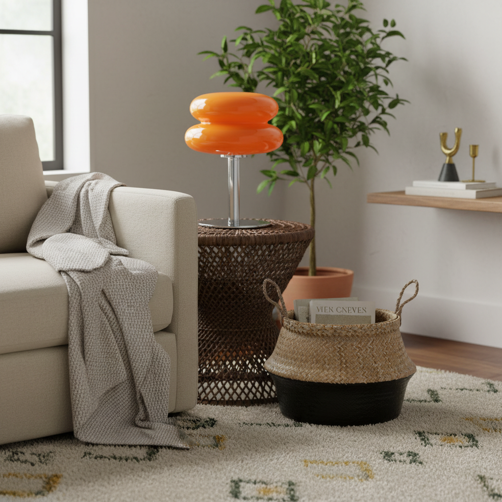 Lámpara de mesa Bauhaus Dulcela en un salón luminoso – imagen 19