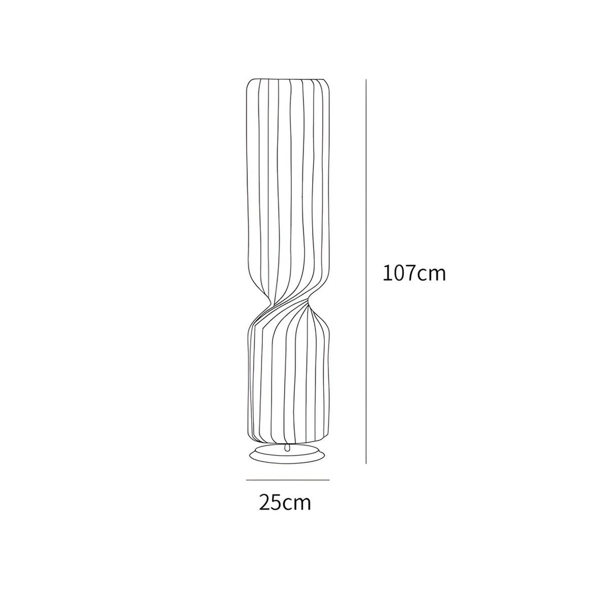 Lámpara de pie columna Tirzana – medidas de 25 x 107 cm