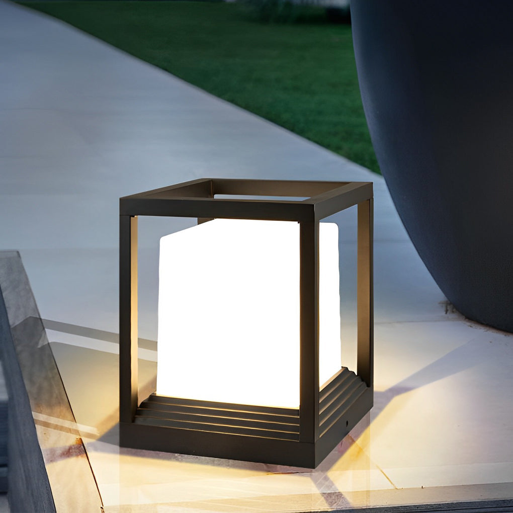 Farol de pilar exterior Kodina cubo – vista principal