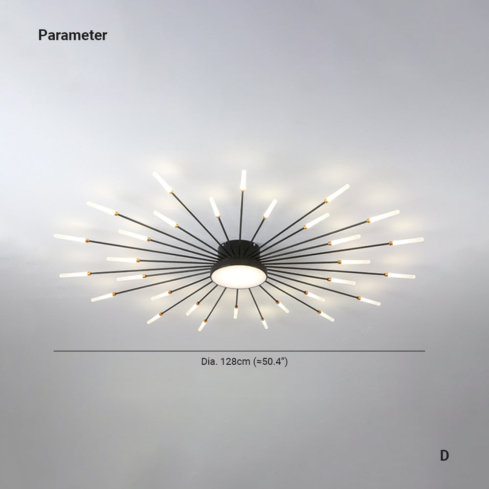 Plafón LED fuegos artificiales Lucela – 128 cm, 30 W