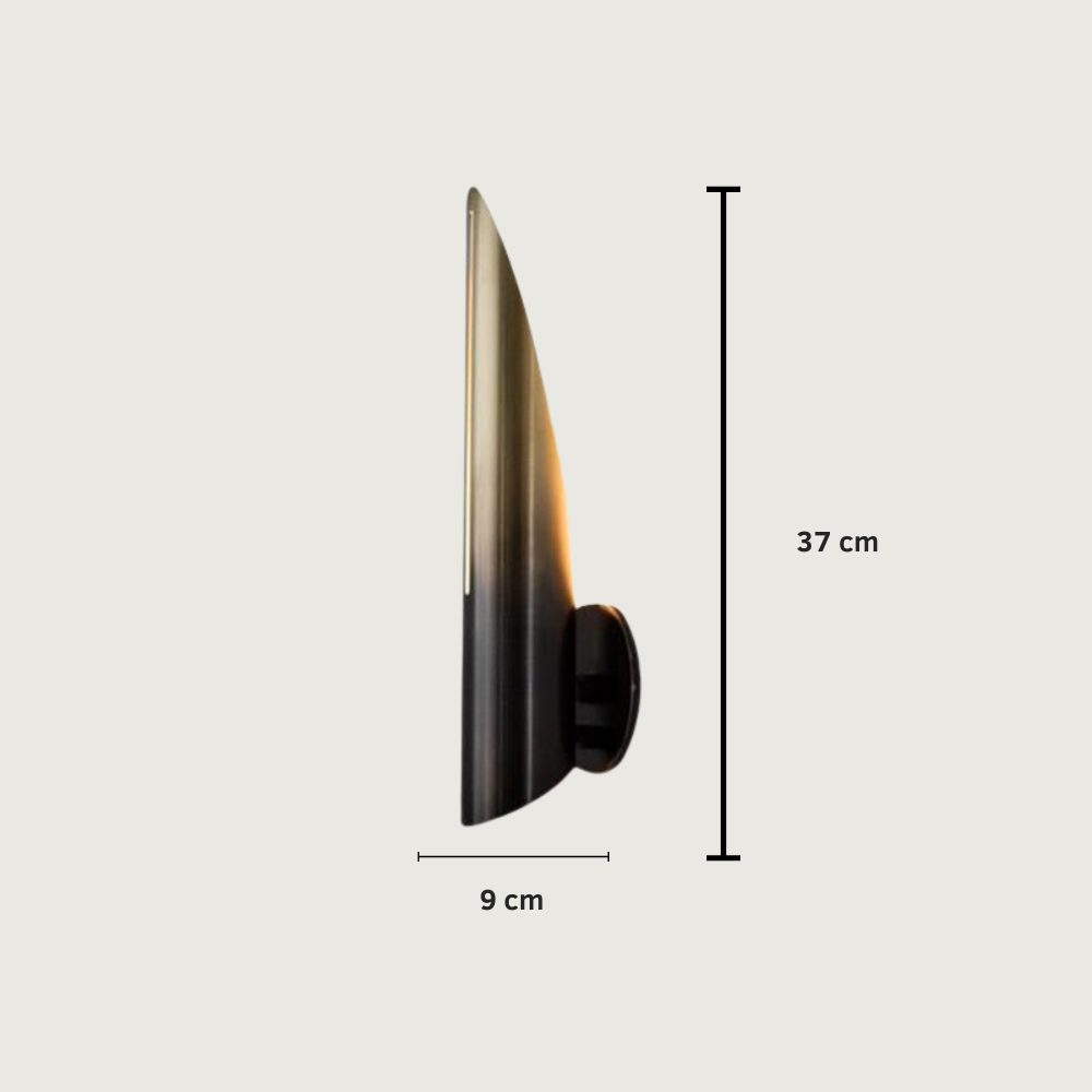 Auzina - Aplique de Pared LED Estilo Mid-Century en Negro y Dorado para Dormitorio y Decoración Moderna