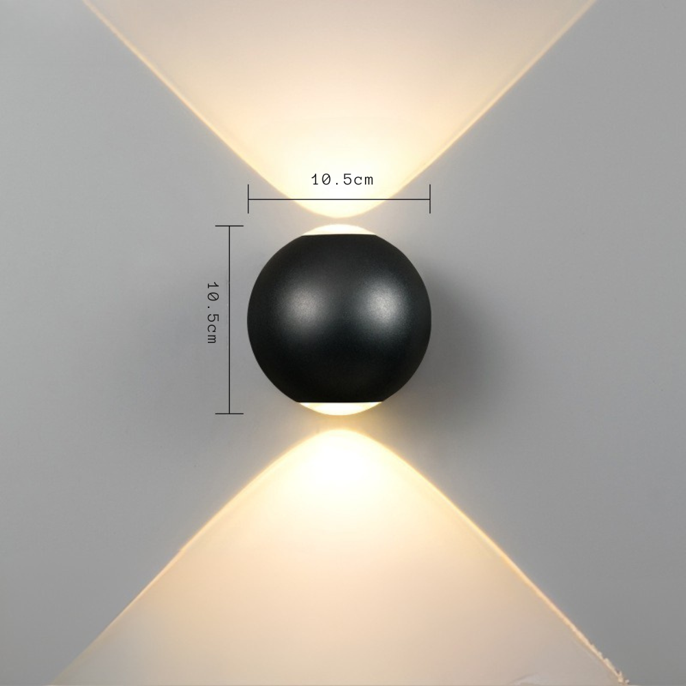 Sareni - Lámpara de Pared de Aluminio LED en Forma de Bola - Aplique Pared Moderno IP65 para Interiores y Exteriores