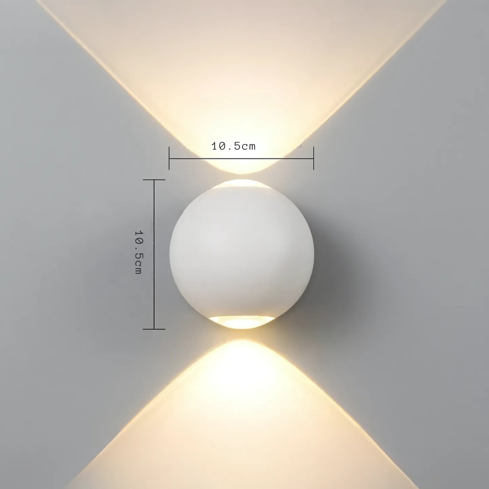 Sareni - Lámpara de Pared de Aluminio LED en Forma de Bola - Aplique Pared Moderno IP65 para Interiores y Exteriores