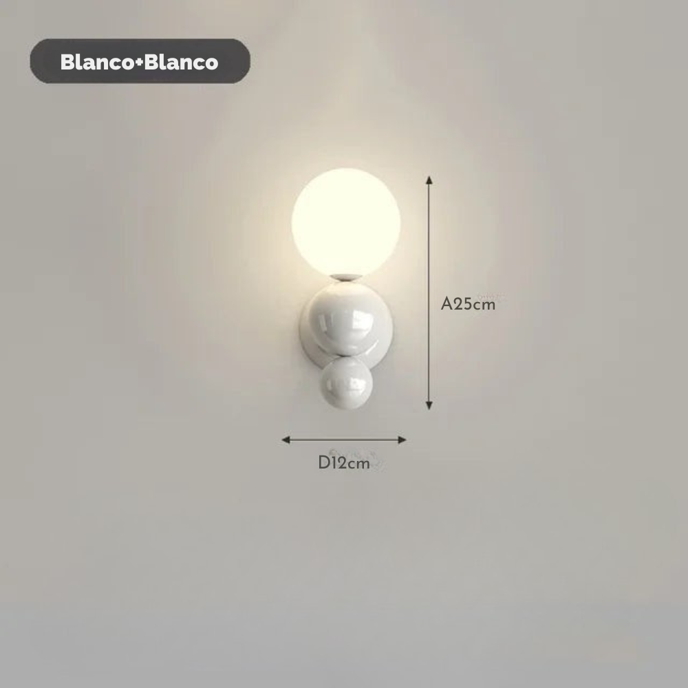 Velaro - Aplique de Pared Escandinavo en Forma de Perla con Luz LED  Diseño Moderno y Elegante