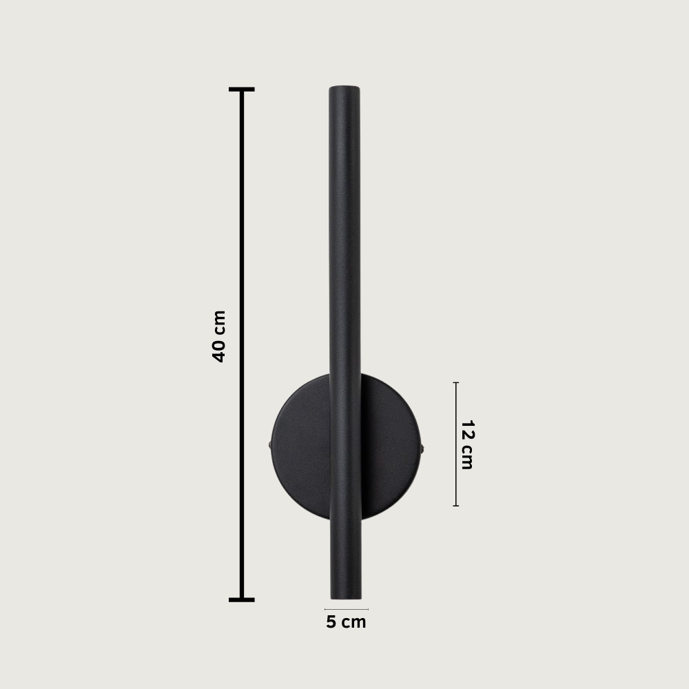 Crilen - Aplique de Pared LED Minimalista Negro con Brazo Ajustable para Dormitorios y Baños - Iluminación Moderna y Eficiente
