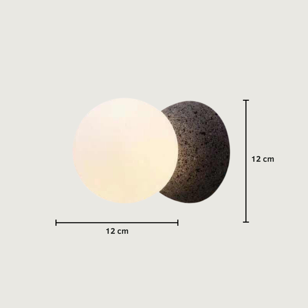 Lumeya - Aplique de Pared de Piedra Natural con Pantalla de Opal - Lámpara Moderna de Estilo Nórdico para Iluminación Interior