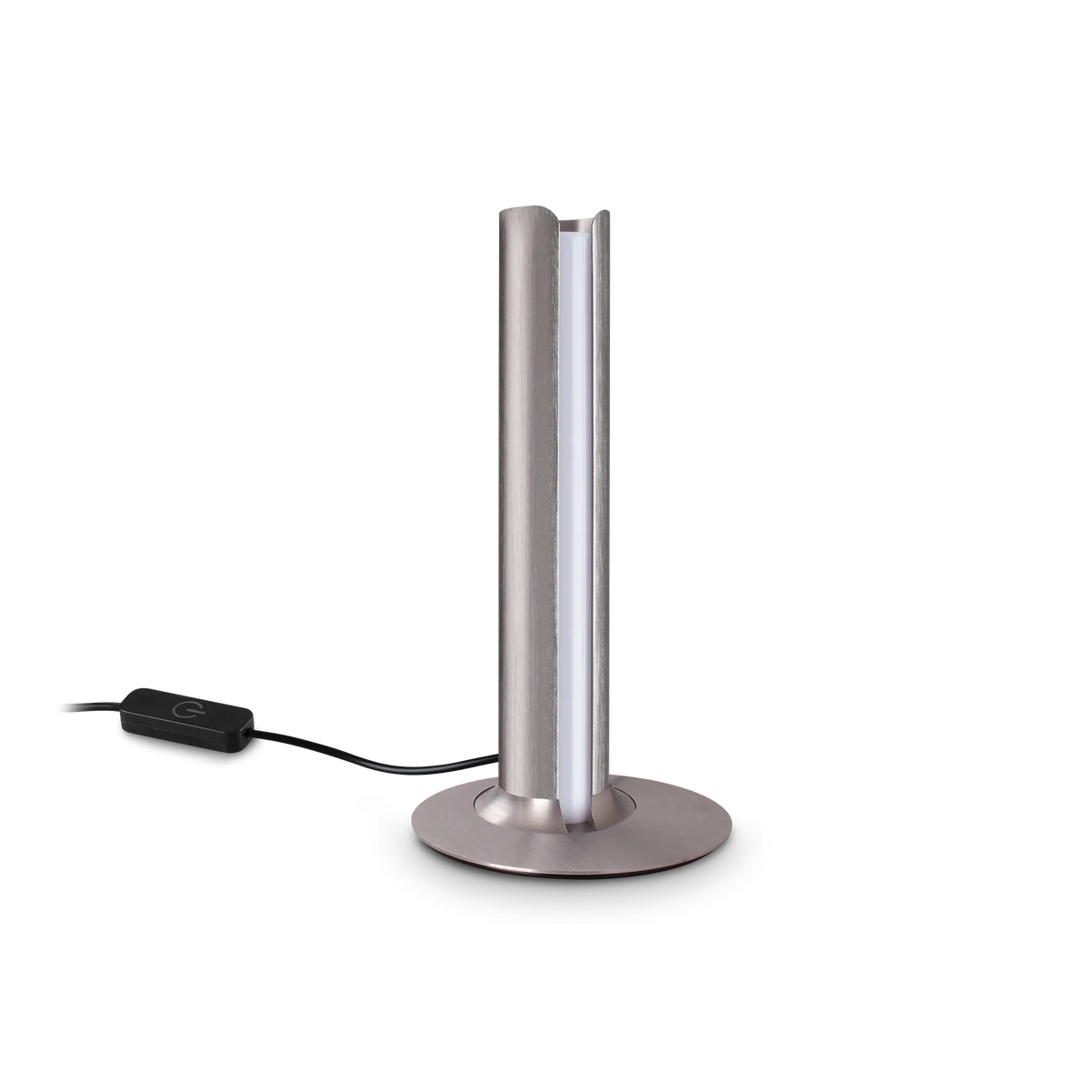 Lámpara de mesa LED cilíndrica Ostela – en bronce cepillado