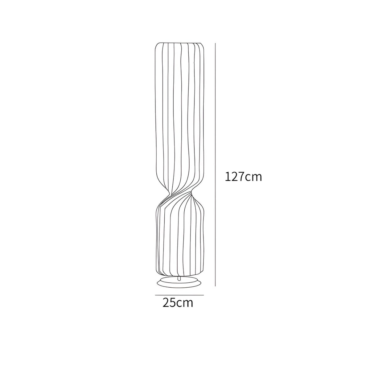 Lámpara de pie columna Tirzana – medidas de 25 x 127 cm