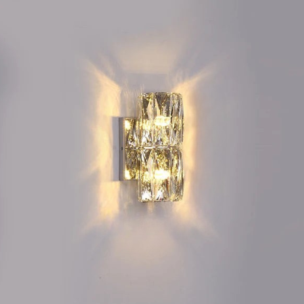 Fyvela - Lámpara de Pared Larga de Cristal para Dormitorio Elegante - Iluminación Suave y Agradable, Diseño Sofisticado