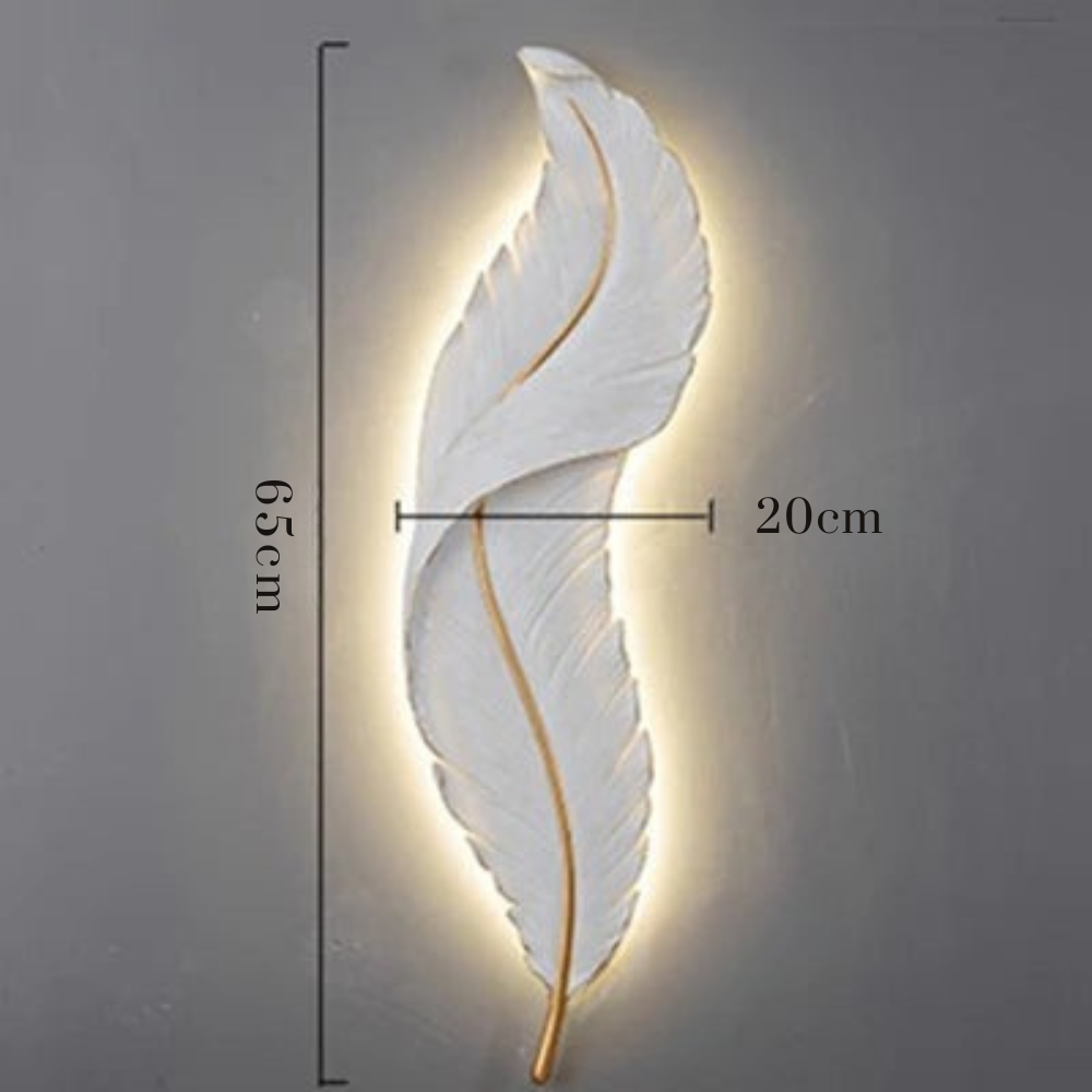 Zayana - Lámpara de Pared Moderna con Detalles de Pluma en Color Blanco - Diseño Elegante y Atmosfera Acogedora