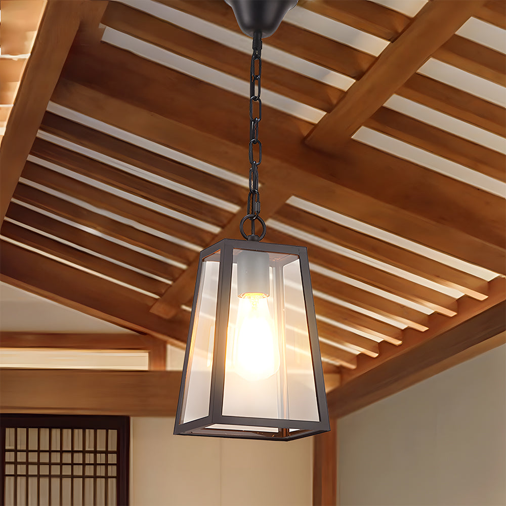 Farol de techo exterior Igena – versión colgante bajo una pérgola