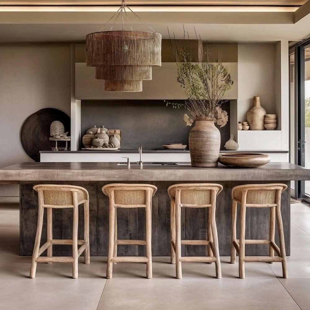Lámpara colgante de ratán Cestina en un salón de estilo natural – imagen 8