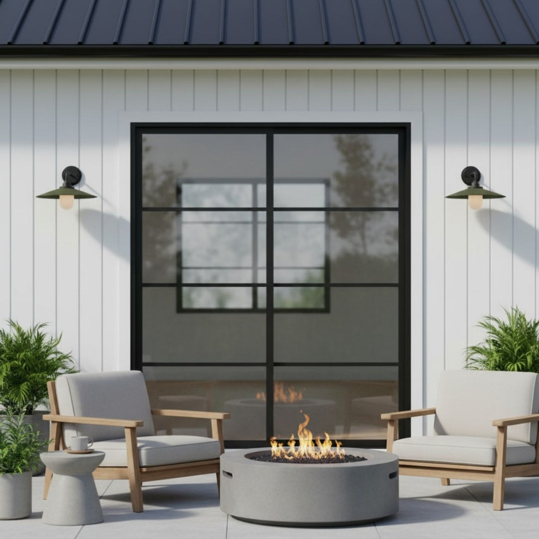 Aplique de pared exterior Idena en una fachada de madera blanca – imagen 24