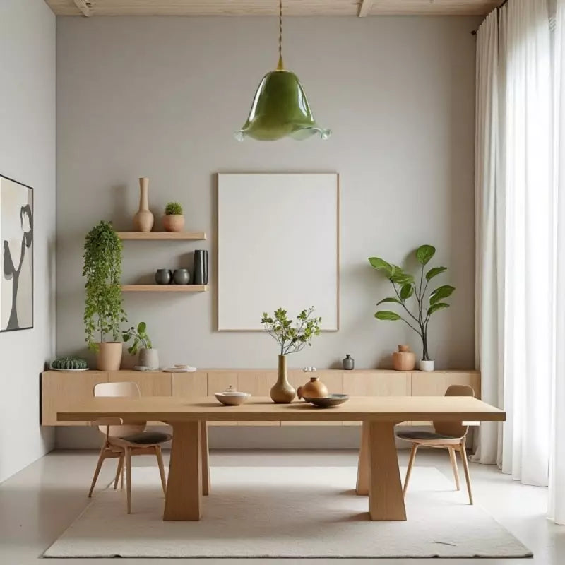 Lámpara colgante de cristal verde Dalira en un dormitorio de estilo romántico – imagen 6