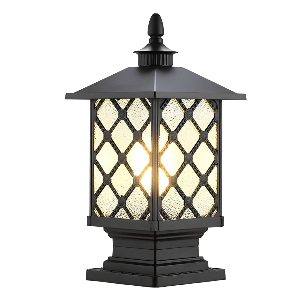 Farol de pilar exterior Kolmara – negro rombos