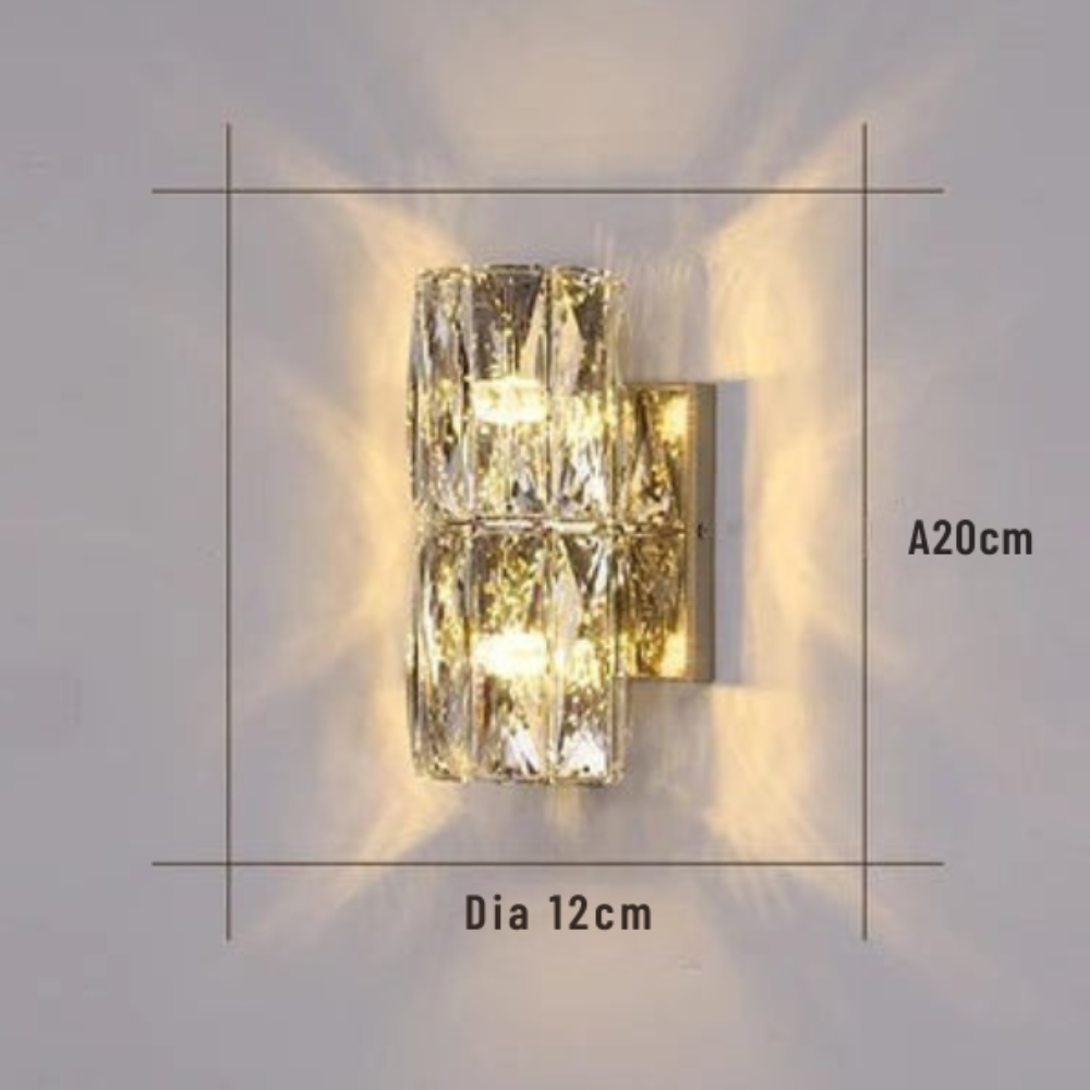 Fyvela - Lámpara de Pared Larga de Cristal para Dormitorio Elegante - Iluminación Suave y Agradable, Diseño Sofisticado