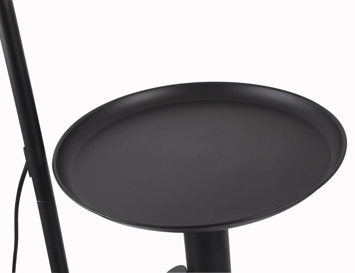Lámpara de pie con mesa auxiliar Fiorana – mesa auxiliar redonda