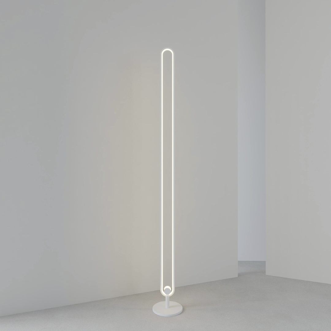 Lámpara de pie LED ovalada Rozalia – blanco