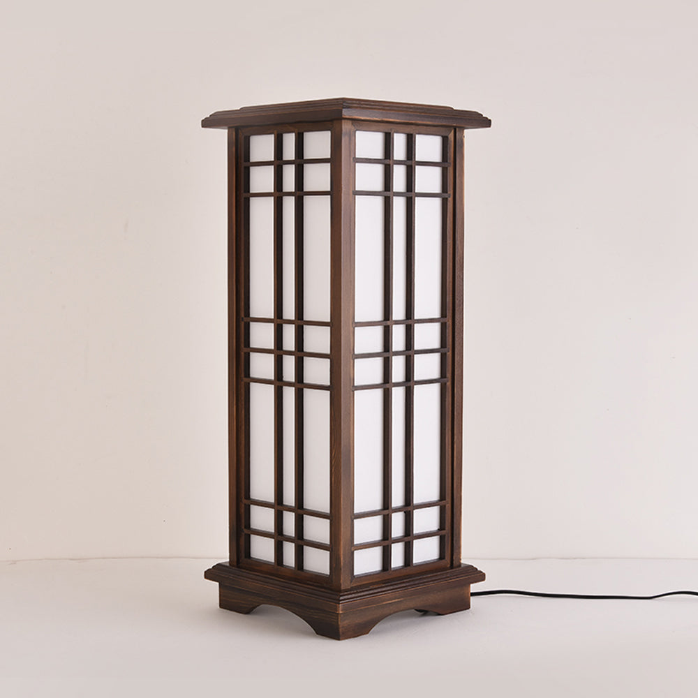 Lámpara de mesa farol japonés Lotami – en color café