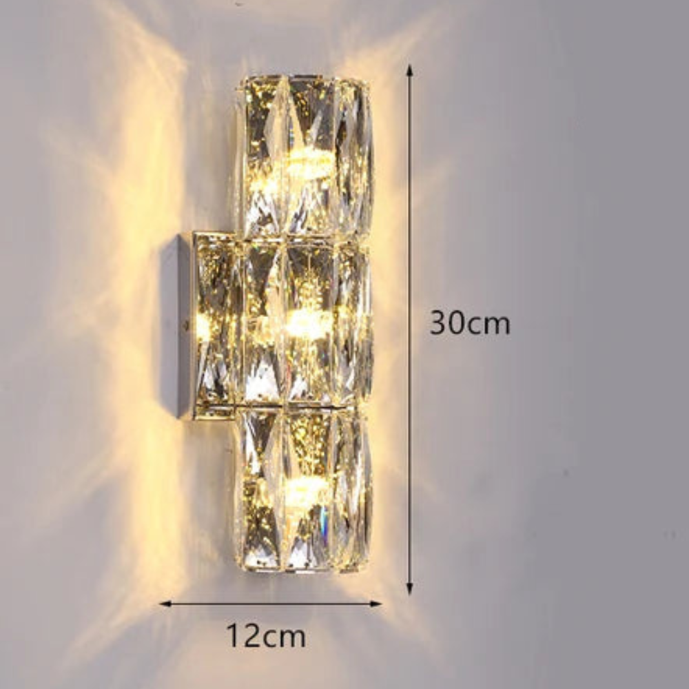 Fyvela - Lámpara de Pared Larga de Cristal para Dormitorio Elegante - Iluminación Suave y Agradable, Diseño Sofisticado