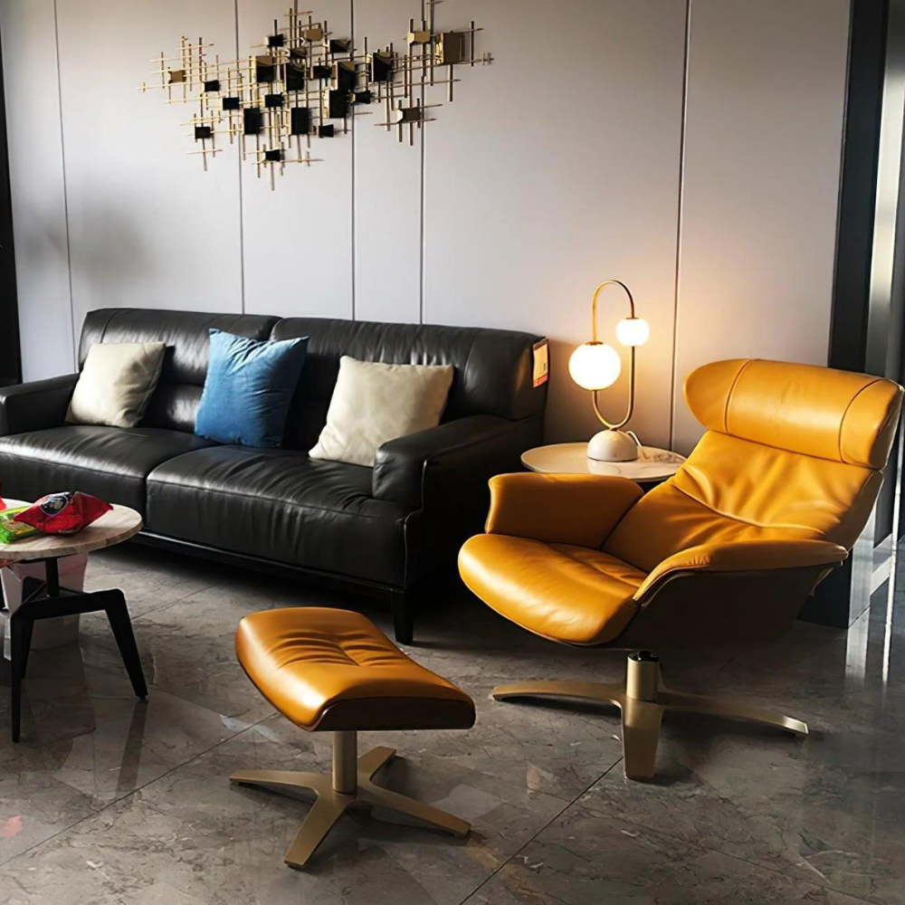 Lámpara de mesa Jeluna con aro dorado y globos de vidrio – ambiente de salón con luz cálida