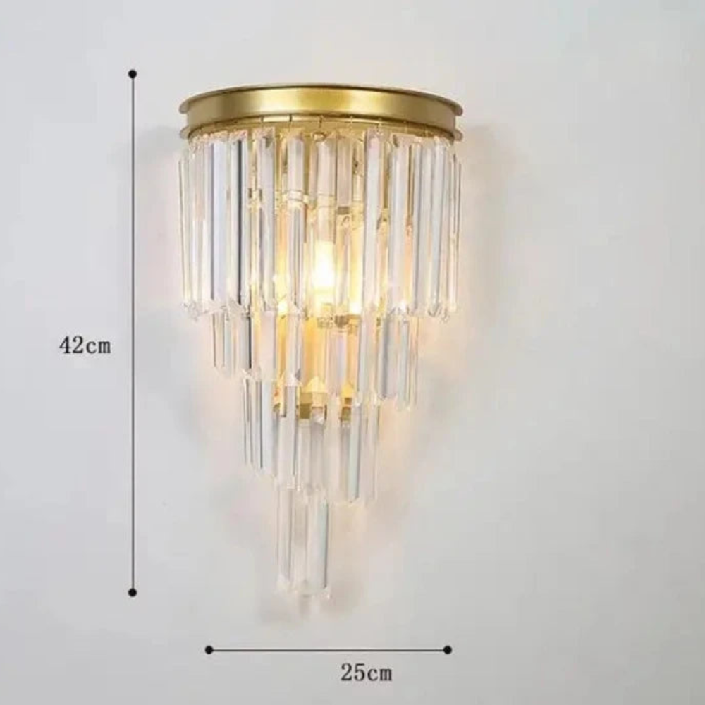 Zirene - Aplique de Pared de Cristal Elegante para Iluminación Sofisticada - Luz Cálida Ideal para Dormitorios y Salas de Estar