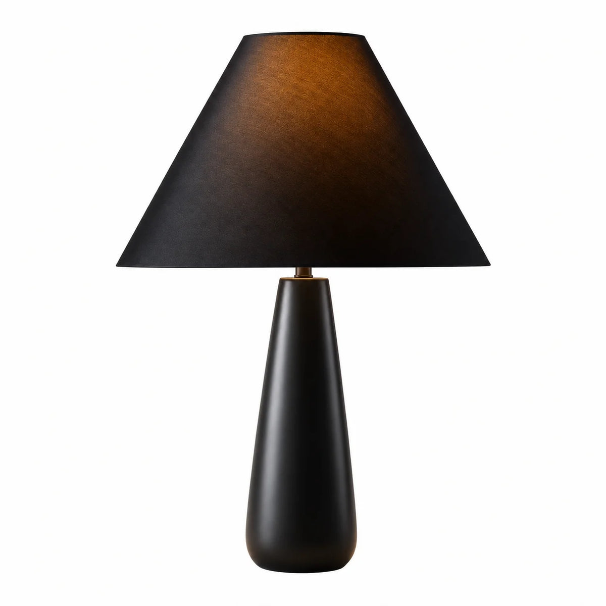Lámpara de mesa minimalista Cenara – base de cerámica negra