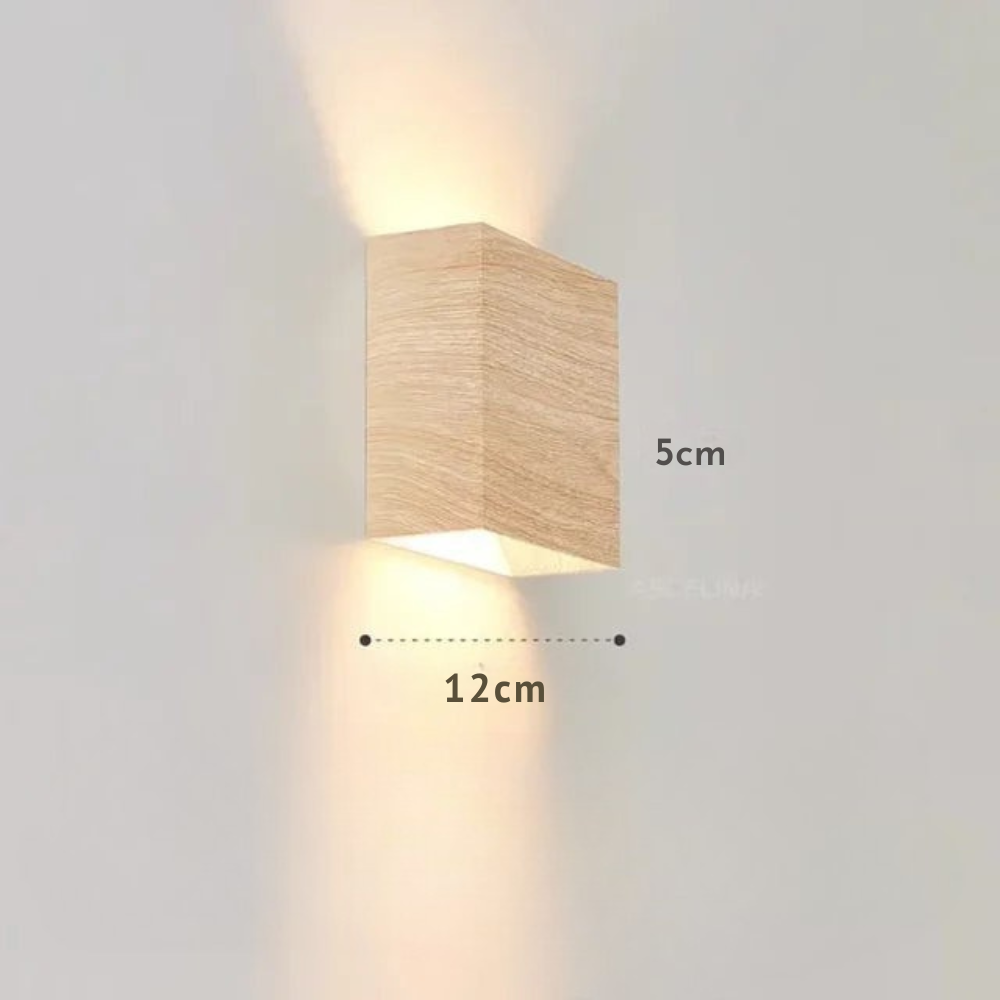 Fyvero - Aplique de Madera Natural Escandinavo - Lámpara de Pared Minimalista de Roble con Luz Cálida y Diseño Elegante