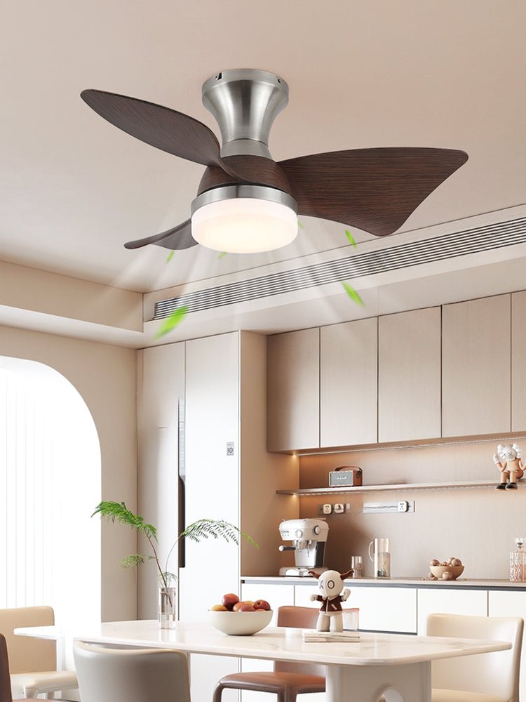 Ventilador de techo con luz Pétalo en un dormitorio elegante – imagen 14