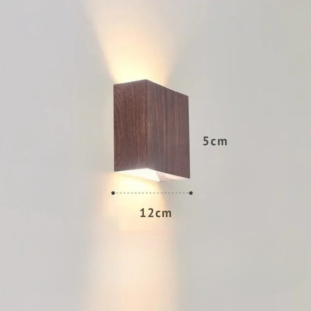 Fyvero - Aplique de Madera Natural Escandinavo - Lámpara de Pared Minimalista de Roble con Luz Cálida y Diseño Elegante