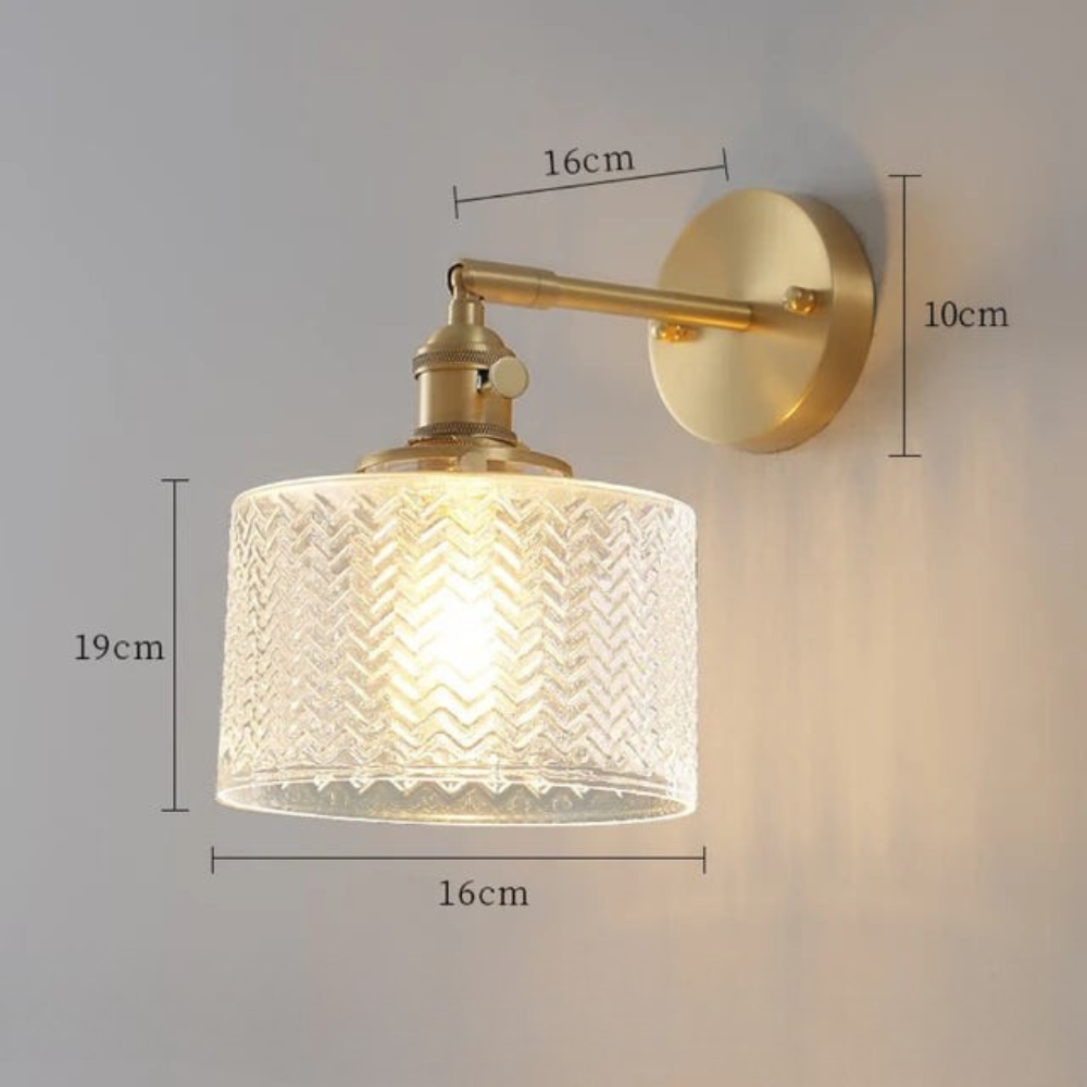 Fyrosi - Aplique de Pared Retro Nórdico en Hierro y Vidrio - Lámpara Minimalista para Dormitorio y Decoración