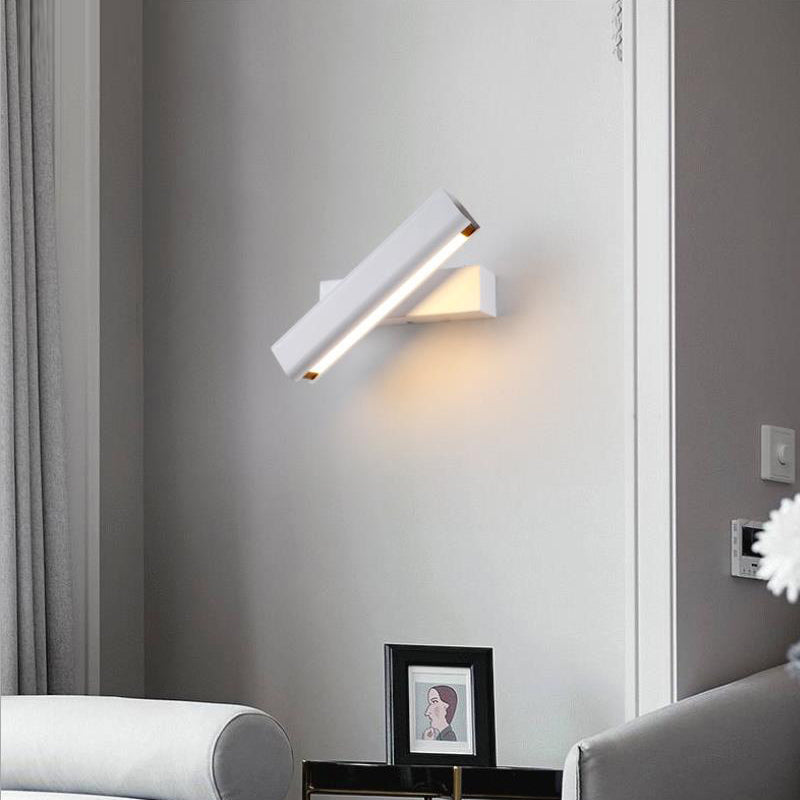 Astroclaro Axis: Aplique de Pared LED Moderno de Metal en Negro/Blanco