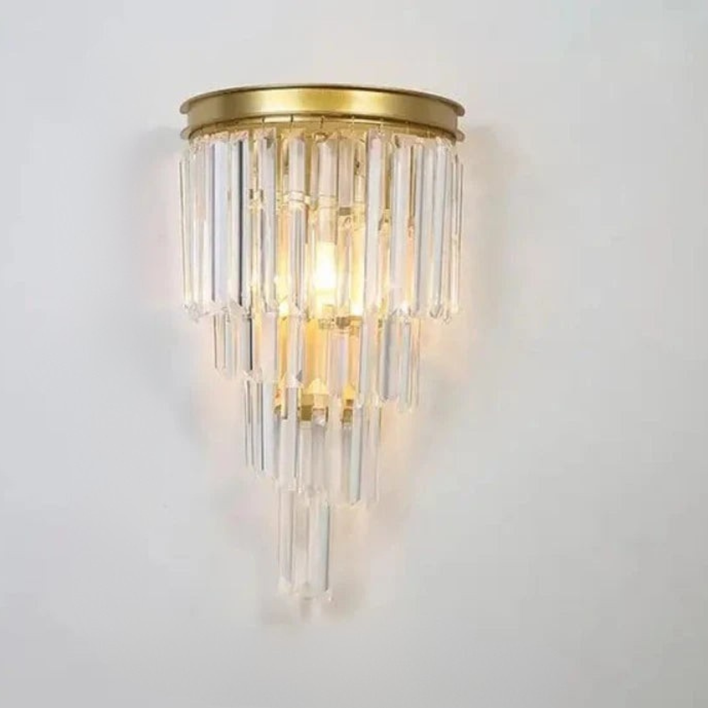 Zirene - Aplique de Pared de Cristal Elegante para Iluminación Sofisticada - Luz Cálida Ideal para Dormitorios y Salas de Estar