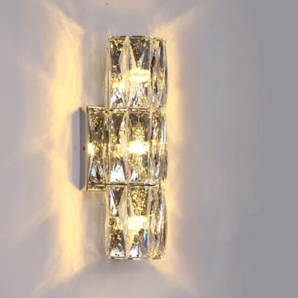 Fyvela - Lámpara de Pared Larga de Cristal para Dormitorio Elegante - Iluminación Suave y Agradable, Diseño Sofisticado