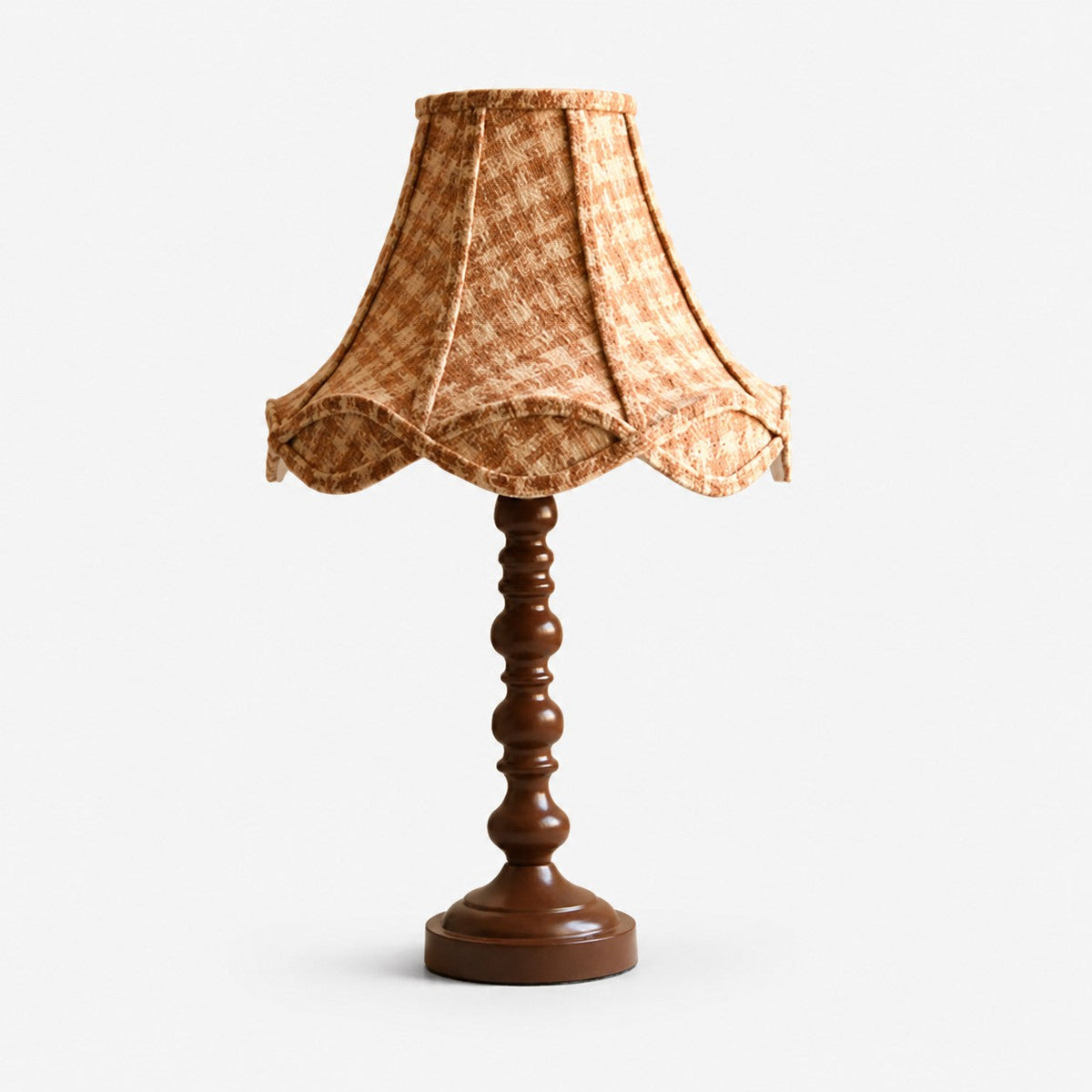 Lámpara de mesa vintage Volanda – con pie torneado de calabaza
