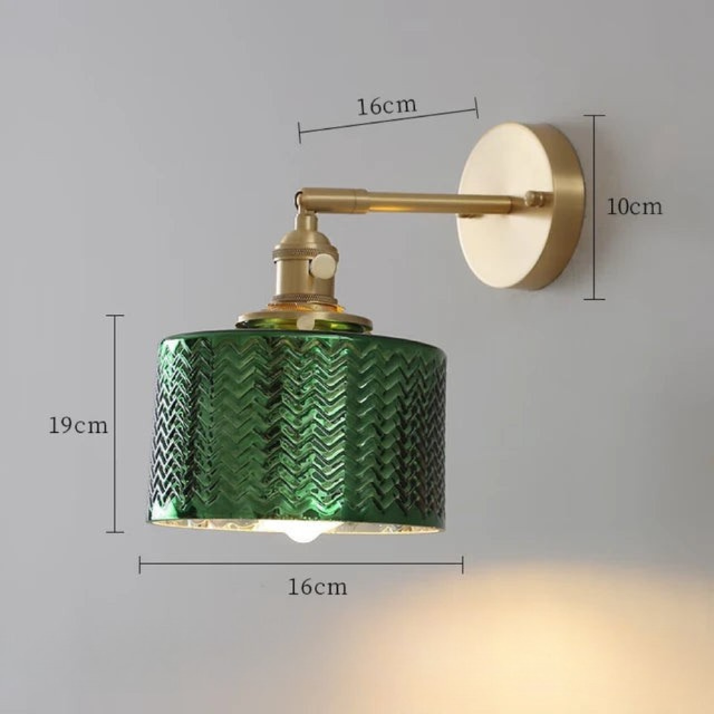 Fyrosi - Aplique de Pared Retro Nórdico en Hierro y Vidrio - Lámpara Minimalista para Dormitorio y Decoración