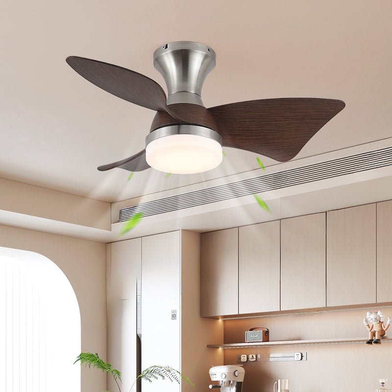 Ventilador de techo con luz Pétalo en un dormitorio elegante – imagen 13